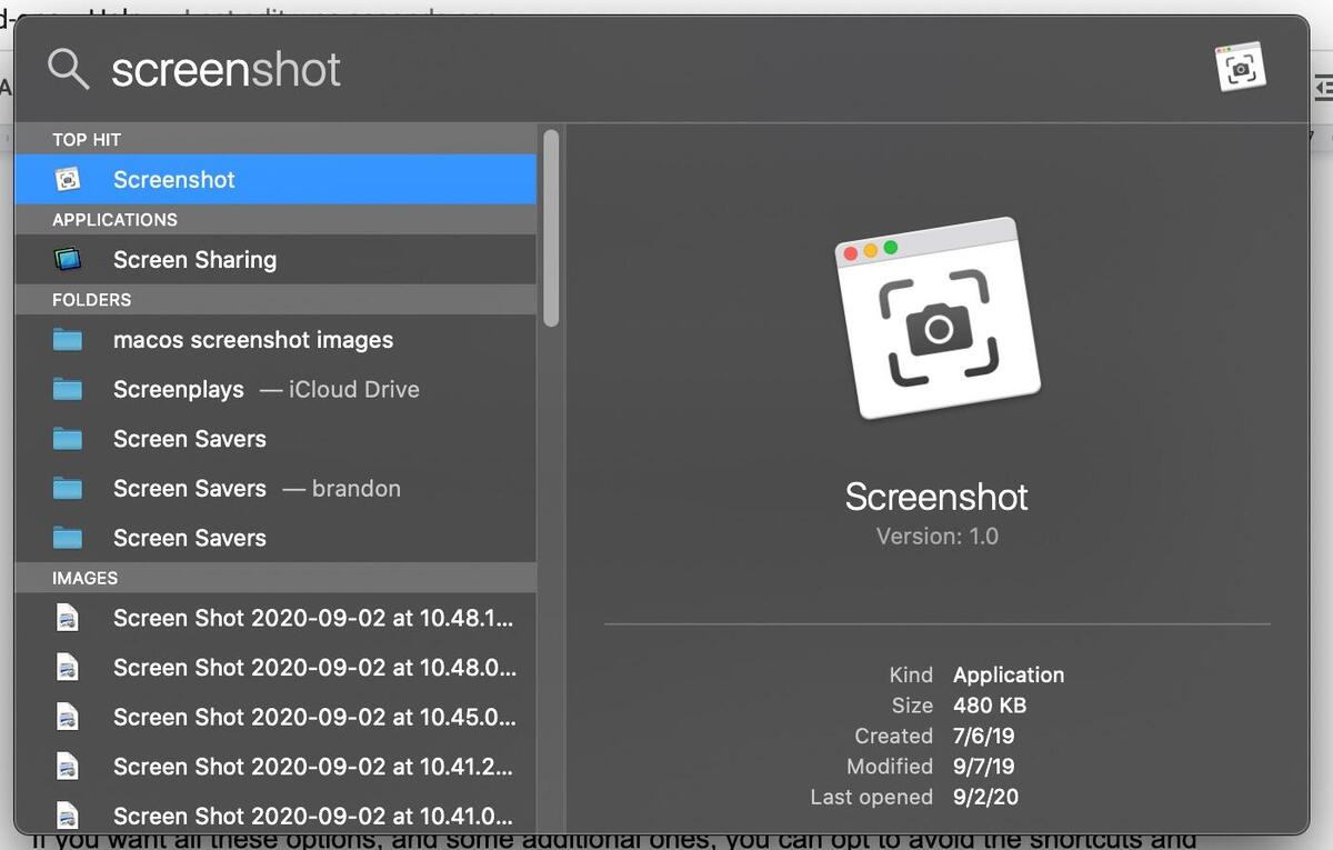 what is the mac shortcut for screenshot